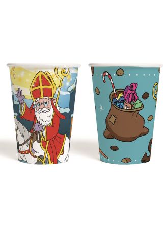 8 Sinterklaas op paard bekers 210ml.