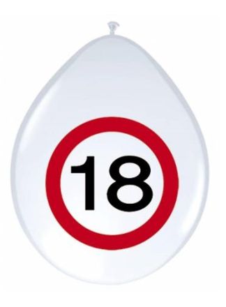Ballonnen 18 verkeersbord 8 stuks