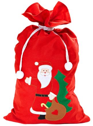 Kerstman zak bedrukt 60x100cm.