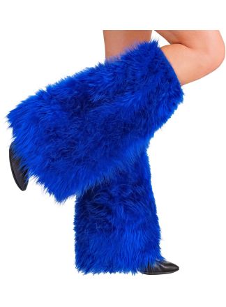 Beenwarmers pluche blauw