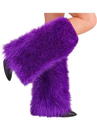 Beenwarmers pluche paars