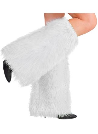 Beenwarmers pluche wit