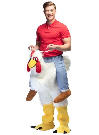 Bereden witte kip kostuum (Volw.) 1maat