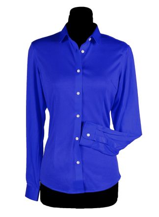Dames hemd Basic colours blauw