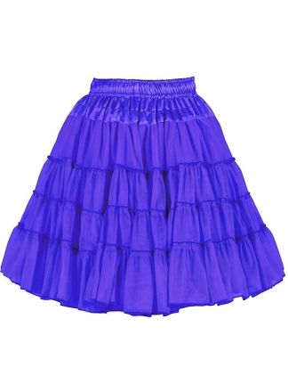 Lange petticoat 2 lagen blauw 52cm