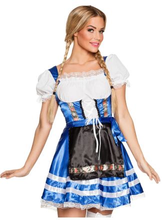 Tiroler jurkje "Helena" blauw 1dlg.