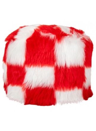 Brabantse bontmuts pluche rood-wit