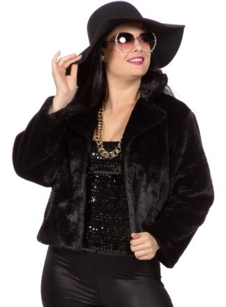 Kort bontjasje zwart