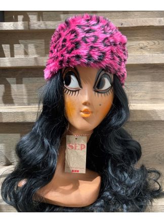 Bontmuts panter roze 1maat