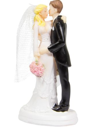 Trouwfiguurtje Kussend Koppel 11cm.