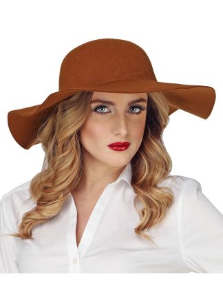 Bruine Flaphoed (hippiestyle)