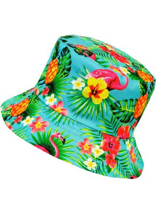 Bucket hat Hawai blauw