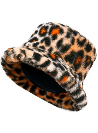 Pluche Bucket hat leopard print