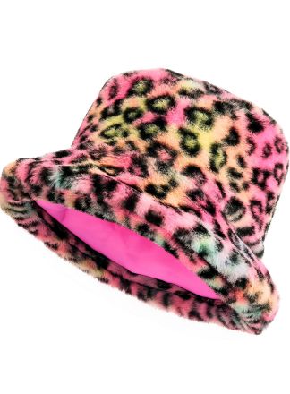 Bucket hat pluche animal multicolor