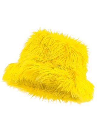 Bucket hat pluche geel