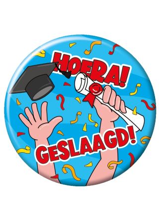 Button klein Cartoon Geslaagd (5x5cm.)