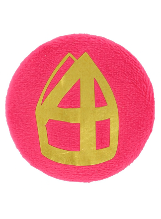 Button pink "Sint Mijter" (4x4cm.)