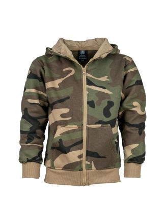 Kinder Hooded vest camo groen