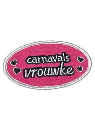 Strijkembleem Carnavals vrouwke.... 9,5x5cm.