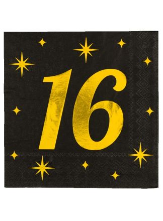 16 Servetten (17x19cm.) Classy 16 jaar