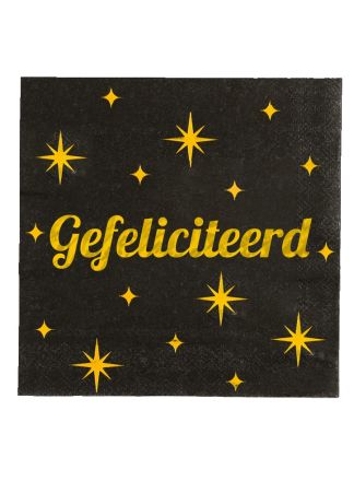 16 Servetten (17x19cm) Classy GEFELICITEERD