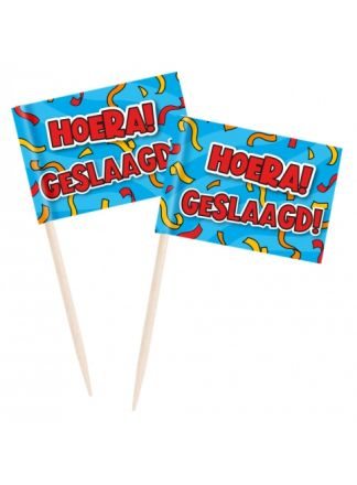 Coaktail prikkers Cartoon geslaagd 50stuks