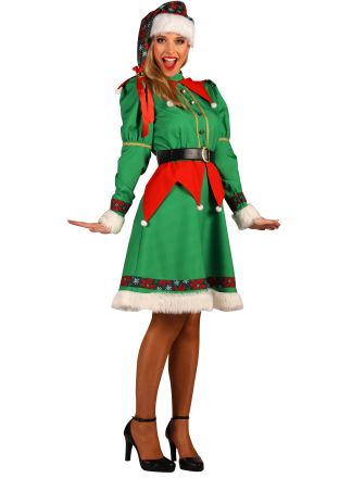 Dames Kerst Elf kostuum 3dlg.