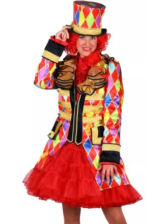 Dames Carnavalsjas "diamonds" multi kleuren