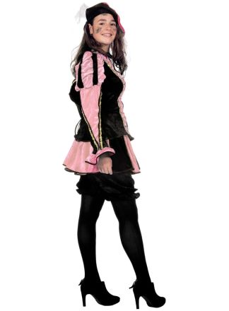 Dames Piet pak 3dlg. pansamt rose