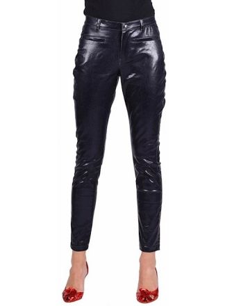 Dames Stretchbroek metalic zwart