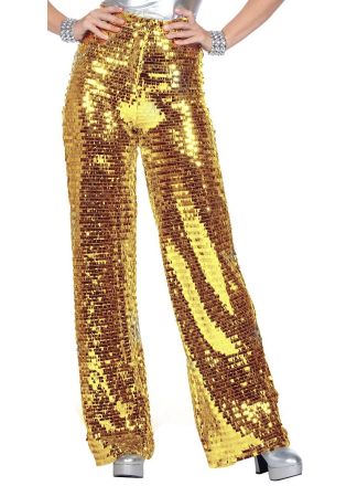 Deluxe gouden party glitter broek