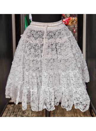 Kanten petticoat luxe wit 1maat