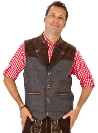 Luxe Trachtenvest (wol en leer)