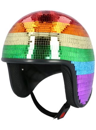 Disco helm regenboog
