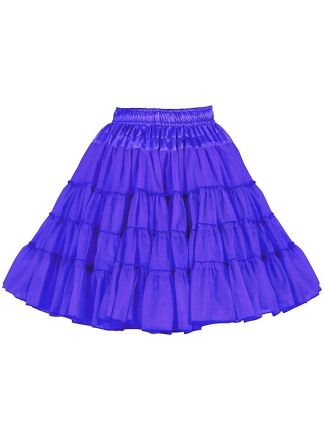 Luxe Lange petticoat 3 lagen blauw 52cm.