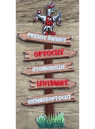 Embleem WEGWIJZER Tullepetaonse activiteiten (15x7cm.)