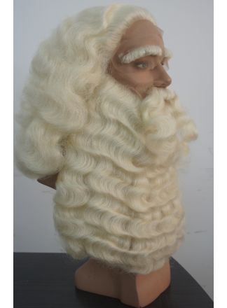 Sinterklaas baard LUXE 5dlg. Buffelhaar gedeeltelijk handgeknoopt