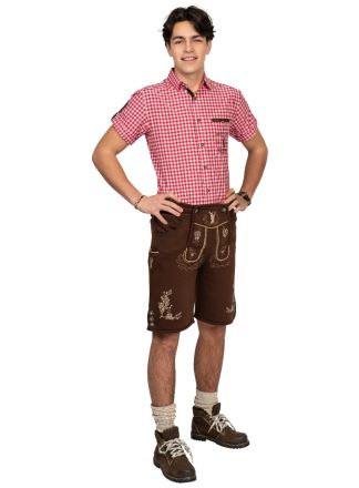 Fleece heren Tiroler broek bruin