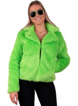 Nep bontjas Fluor groen