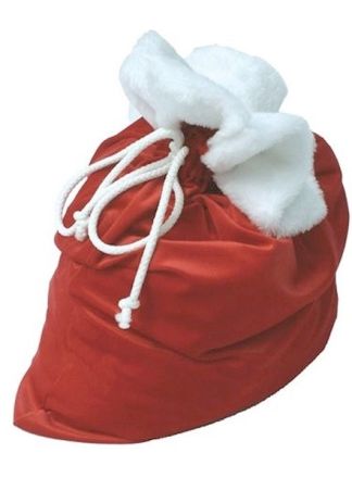 Fluwelen rode Kerstman zak DELUXE