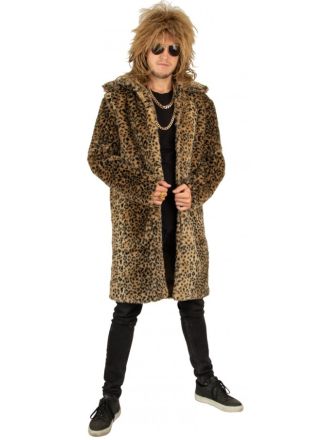 Lange bontjas panter print