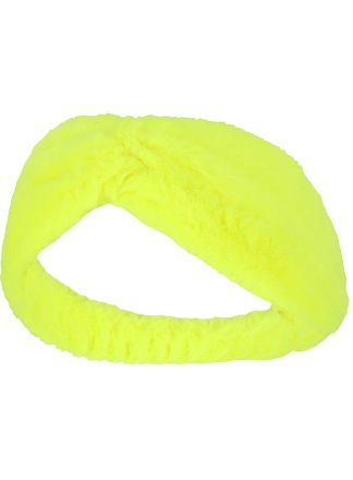 Party Fur hoofdband fluor geel