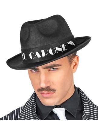 Gangster hoed Capone zwart