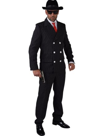 Gangster kostuum luxe zwart