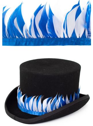 Ganzen veren band blauw-wit 3mtr.