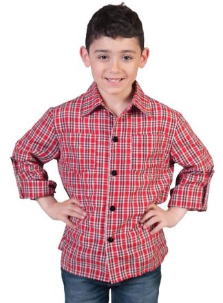 DENIM geruite hemd kind