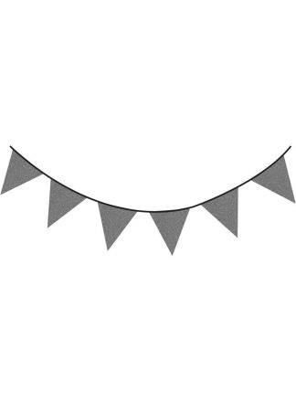 Glitter slinger antraciet zwart 6mtr.