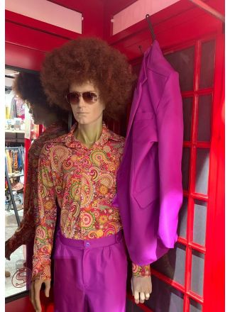 70s Kostuum 2dlg. paars  ACTIEPRIJS