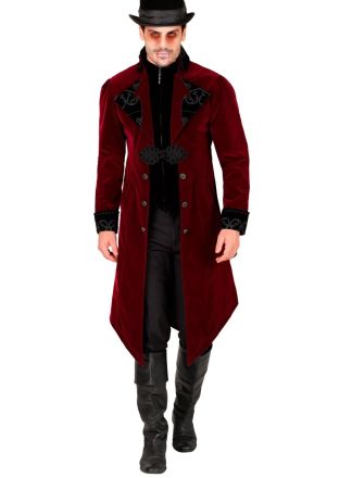 Gothic heren jas Bordeaux 1dlg.