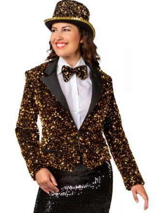 Gouden pailleten dames colbert